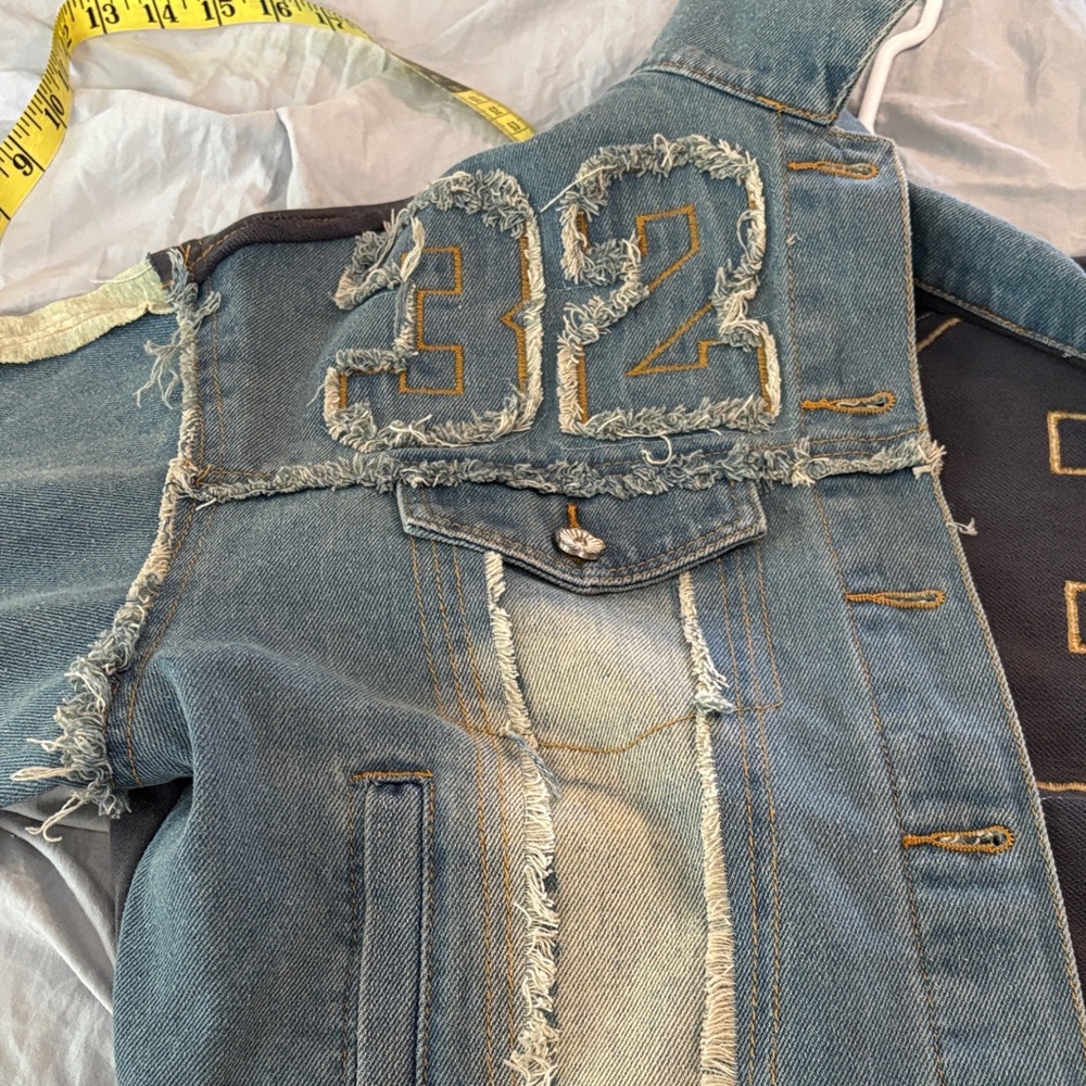 POL Blue Denim Jacket with Patchwork and Number D… - image 4